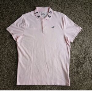 Hollister Polo Shirt Advanced Stretch Short Sleeve XL Pink